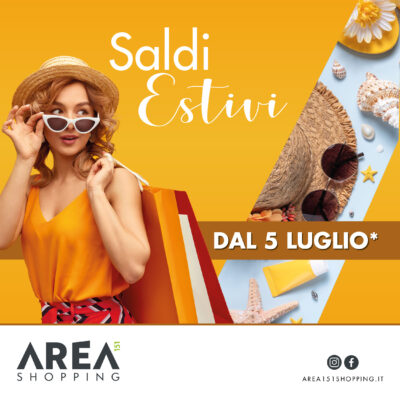 Copertina saldi estivi centro commerciale dal 5 luglio